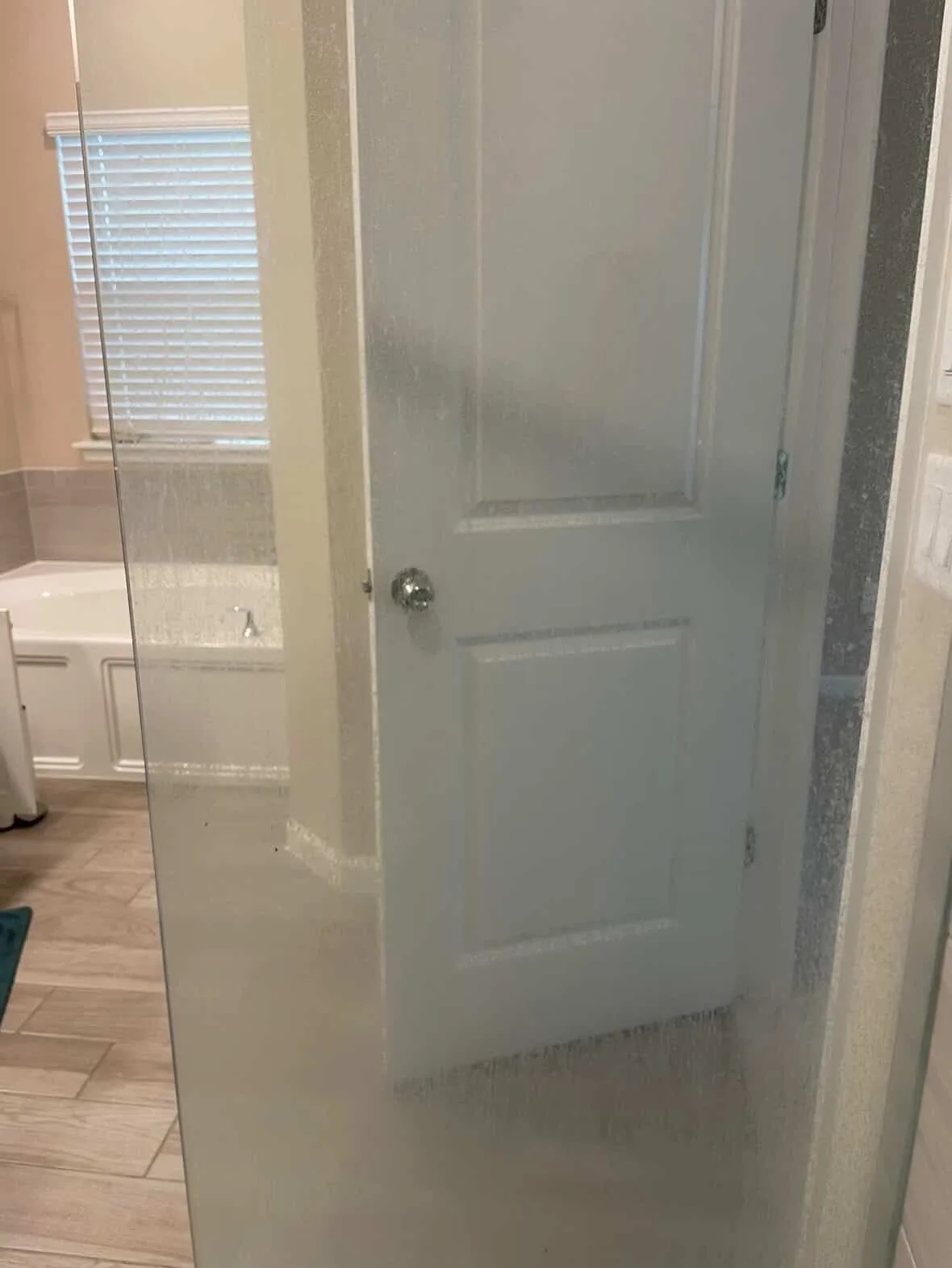 Dirty bathroom shower before residential cleaning in Jacksonville FL