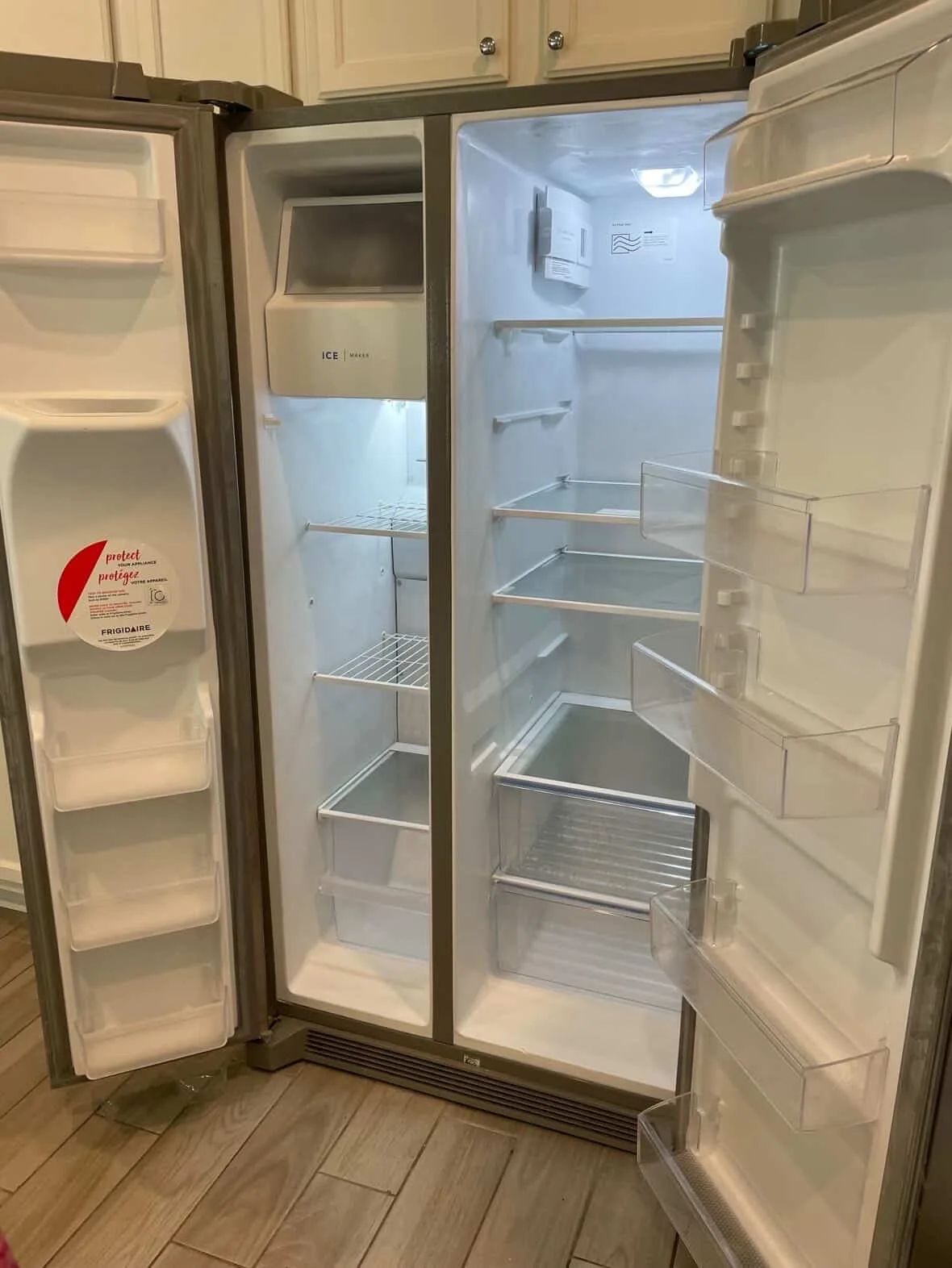 Refrigerator interior after deep cleaning by Pristine Cleaning Gurus